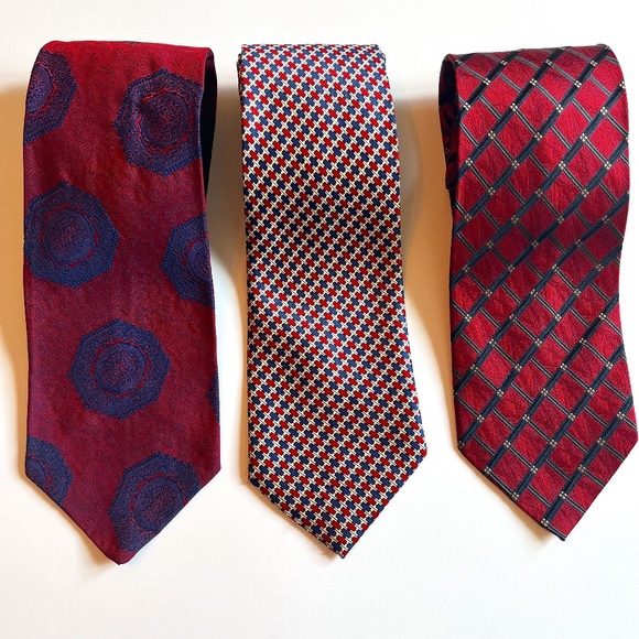 Lot of 3 Mens Ties in Reds - Picture 1 of 6